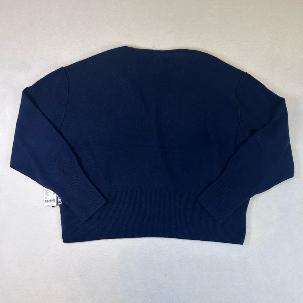 Free People Eclair Cashmere Cardigan XS Midnight Navy Blue Button Front NWT - Picture 4 of 11